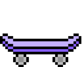 Pixel skateboard icon.